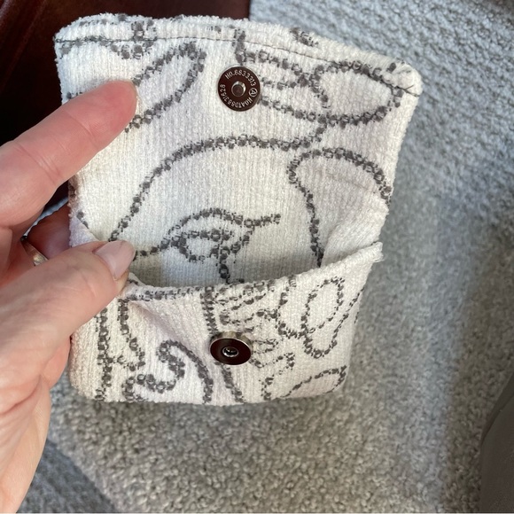 Unique “Faces” Lined 3 Pocket Coin Purse Faux Leather Tote Shopping Bag Artsy - Picture 9 of 12